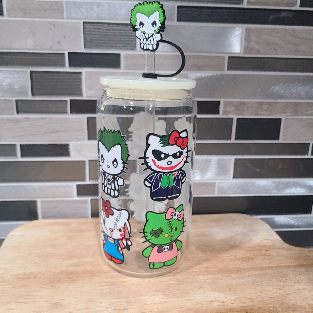 Hello kitty halloween tumbler hello kitty Halloween characters glass cup